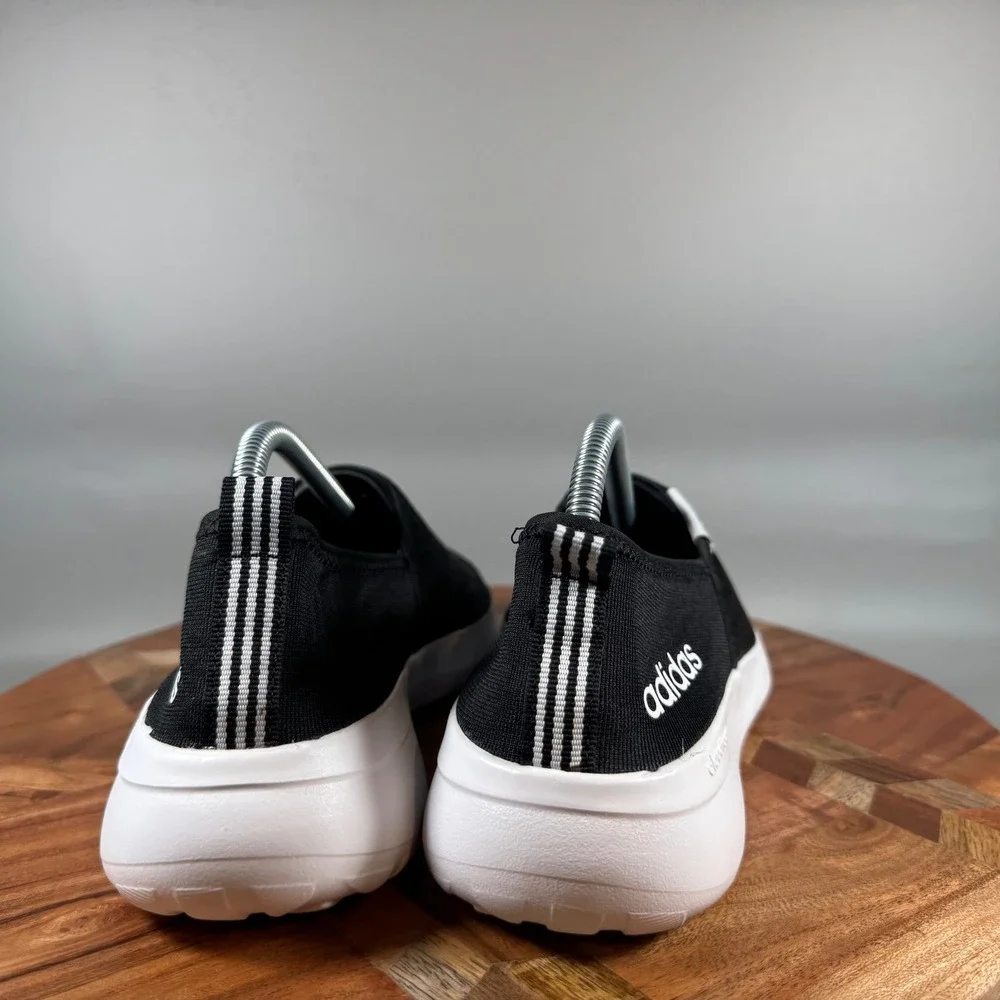 Adidas Cloudfoam Lite Racer Slip-On Womens Black White Sneakers AC8475 Size 7